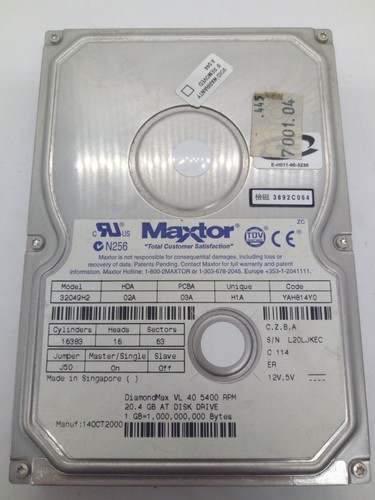 Maxtor diamondmax ide 4gb - ,