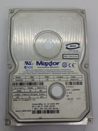 Maxtor diamondmax ide 4gb - , 20,4gb
