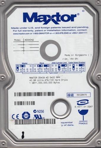 Ide maxtor 4d040h2 - 40,