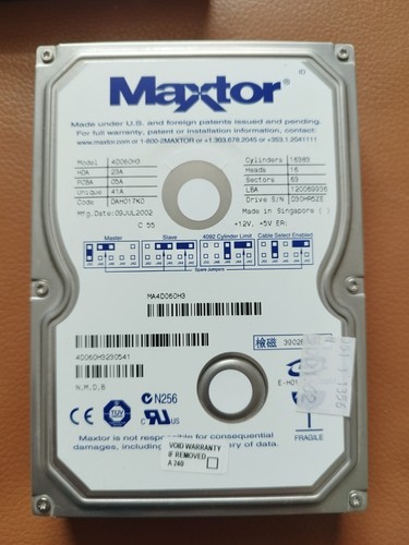 Maxtor ide festplatte - 60, gb