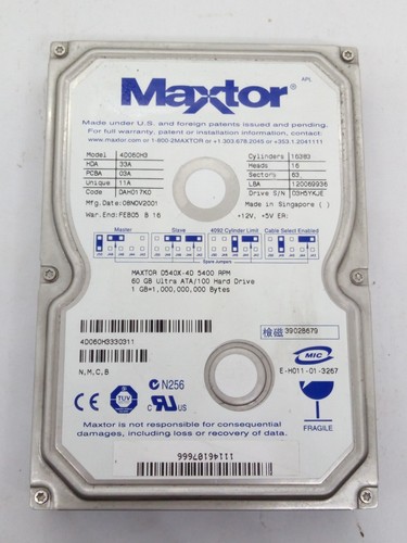 Maxtor diamond ide 60gb - maxtor,